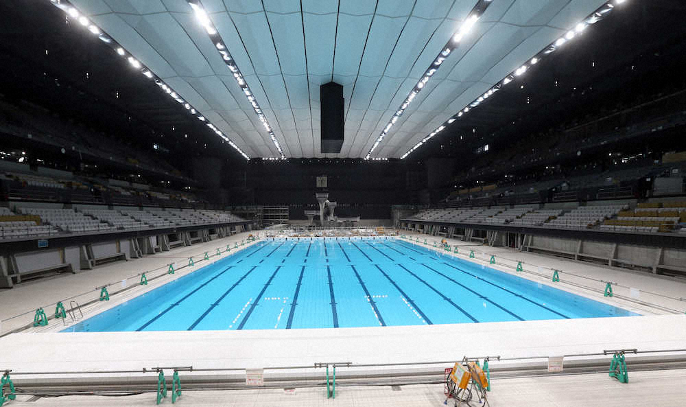 東京五輪の水泳、バレーボール会場が初公開　来月完成予定