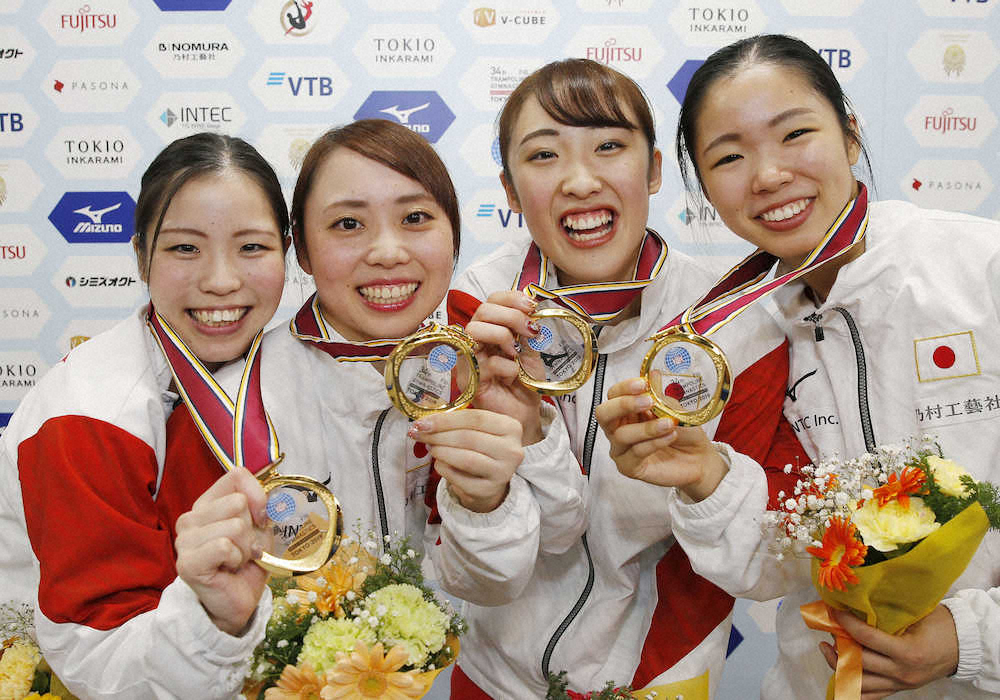 トランポリン　日本女子団体で初の金メダル！エース森「最高です。神！」