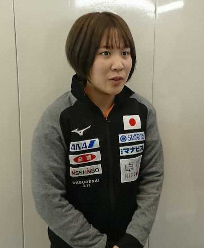 ドイツオープンに出場する平野美宇は出発前の関西空港で取材対応をした
