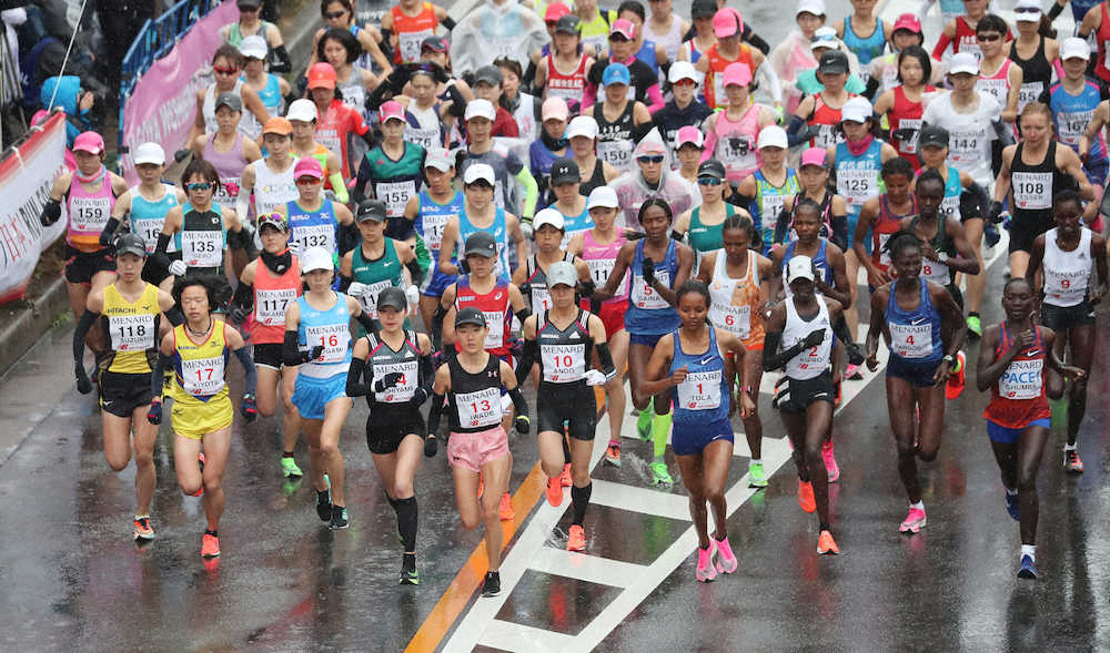 日本人選手4人が先頭集団で中間点を通過、名古屋ウィメンズマラソン