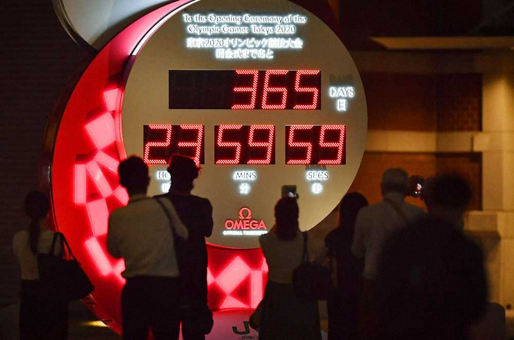 五輪開会式まで「365日」となった、JR東京駅前のカウントダウン時計