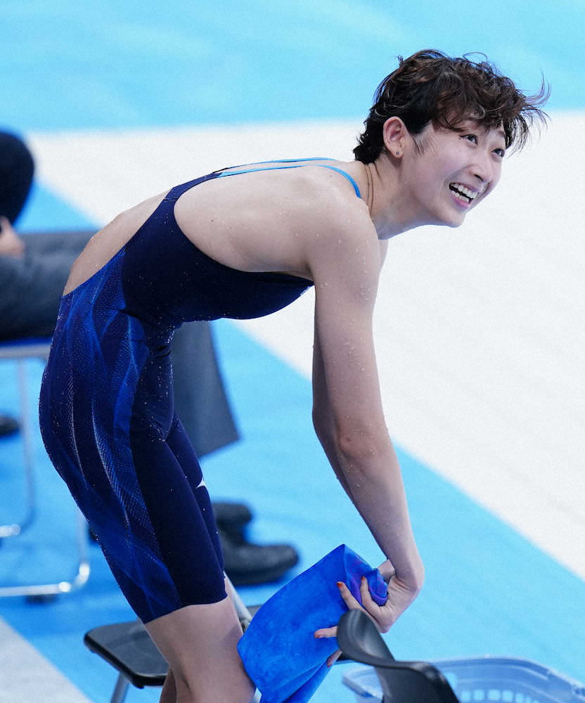 池江璃花子「すごく泳ぎやすくて素晴らしい」東京五輪水泳会場でデモリレー登場
