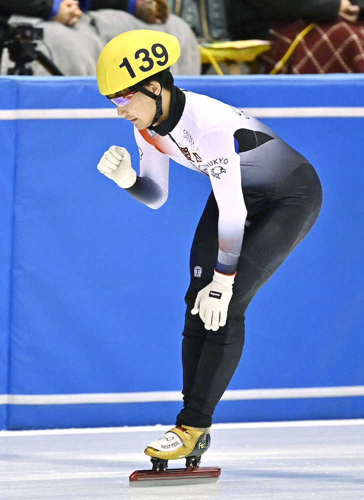平昌五輪代表の中京大・吉永が3冠達成！国体ショートトラック500メートル成年男子
