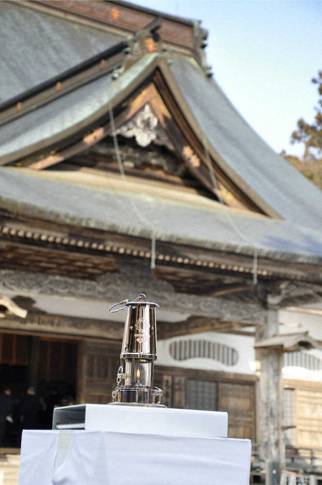 世界遺産・中尊寺に聖火　東日本大震災から10年、東北に希望の灯
