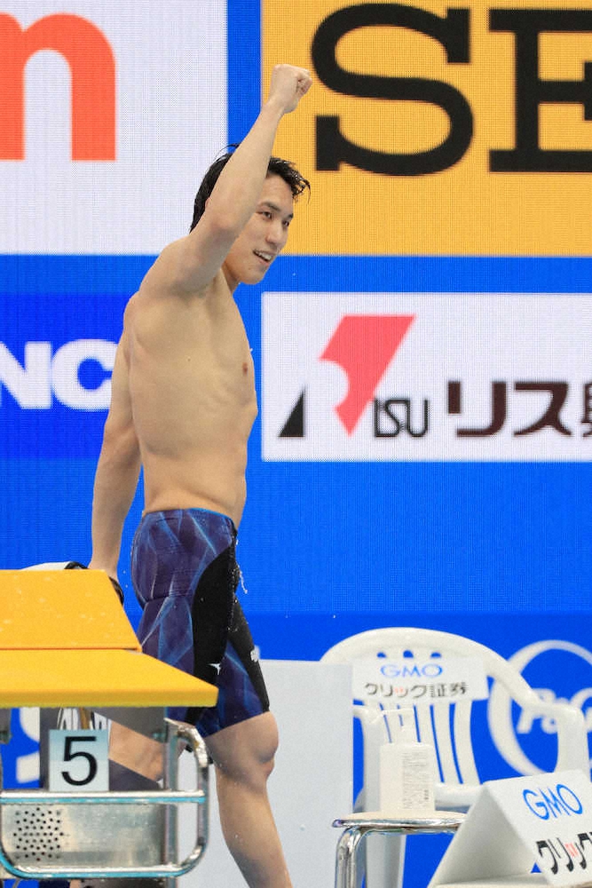 五輪初ガツオ！競泳男子・松元克央が日本新Vで初切符　200メートル自由形、日本勢初メダルいける