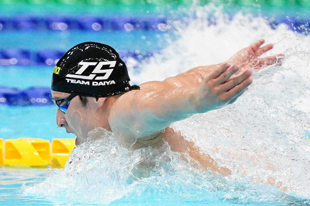 競泳日本選手権男子200メートルバタフライ決勝、2位に入った瀬戸の泳ぎ（撮影・会津　智海）