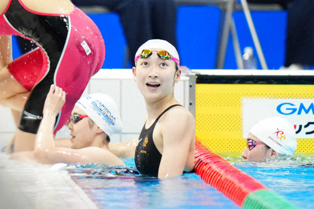 競泳日本選手権女子100メートル自由形準決勝、レースを終え引き揚げる池江（撮影・会津　智海）