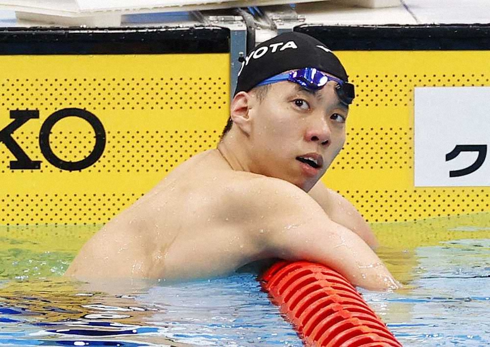 競泳日本選手権男子200メートル平泳ぎで3位に終わった渡辺