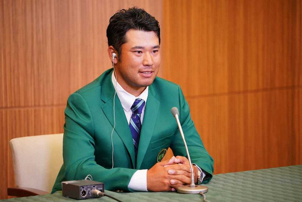 松山英樹　グリーンジャケットで凱旋会見　東京五輪金メダルを宣言「そこを目指して頑張りたい」