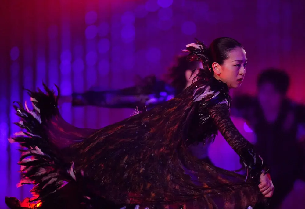 ４月27日、「浅田真央サンクスツアー」最終公演で「リチュアルダンス」を舞う浅田真央さん（撮影・小海途　良幹）