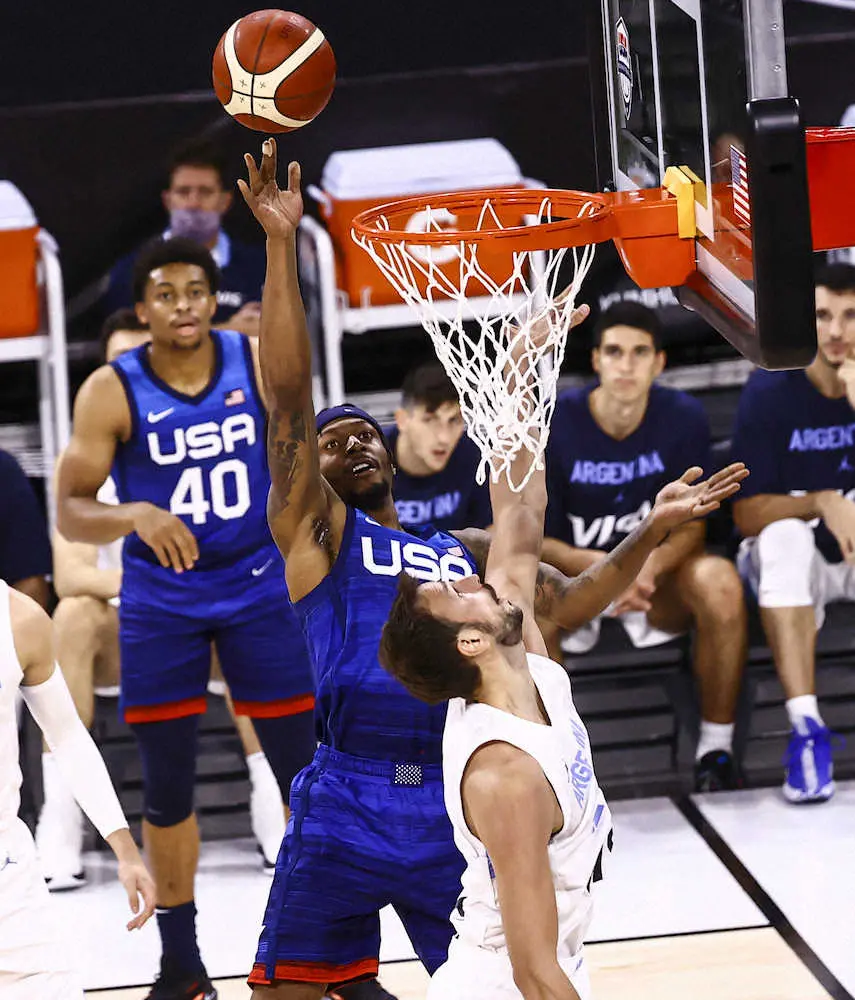 男子バスケの米国代表が3戦目で初勝利　W杯準優勝のアルゼンチンに28点差で快勝