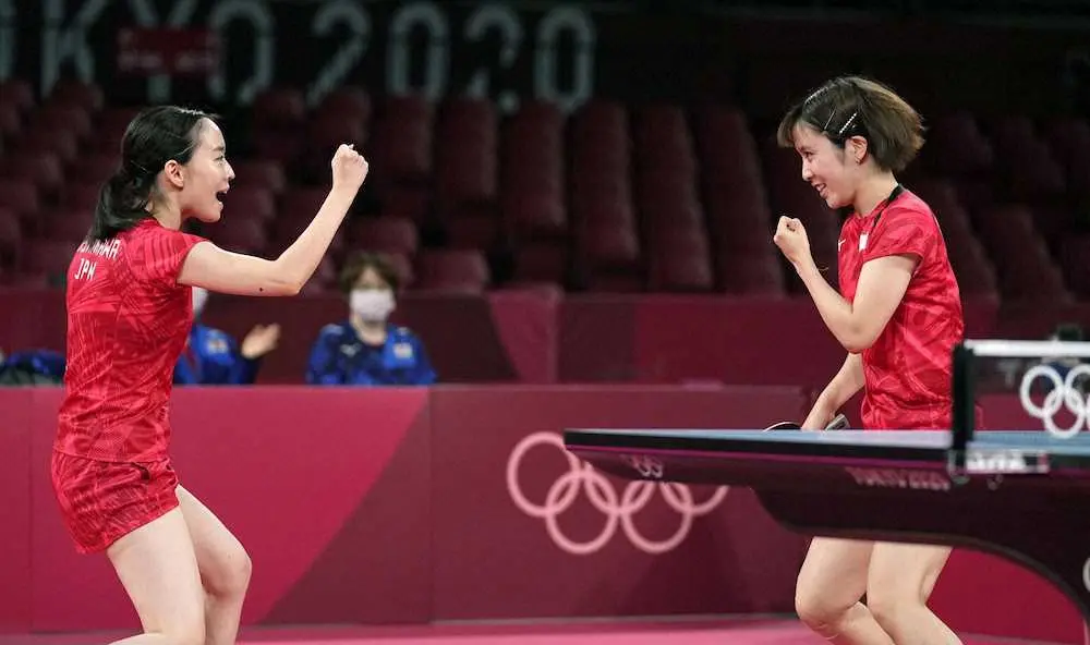 卓球日本女子　ダブルス勝利が4強進出の勝因　平野「石川さんのおかげで自信もてた」