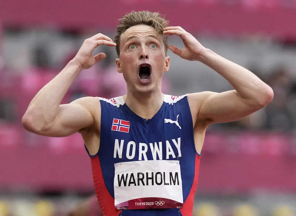 男子400メートル障害で驚異的な世界新記録　ワ―ホルムが46秒の壁を突破して金メダル