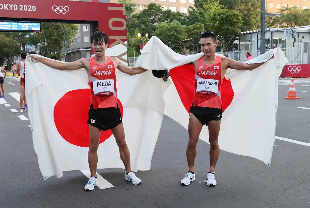 男子20キロ競歩　日本勢が歴史的快挙！池田が銀メダル、山西が銅メダルを獲得