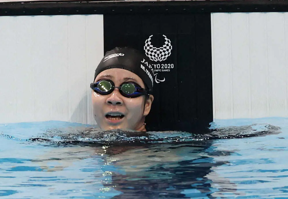 14歳・山田美幸が銀メダル　100背に続き50メートル背泳ぎで2つ目　レジェンドからの手紙に勇気