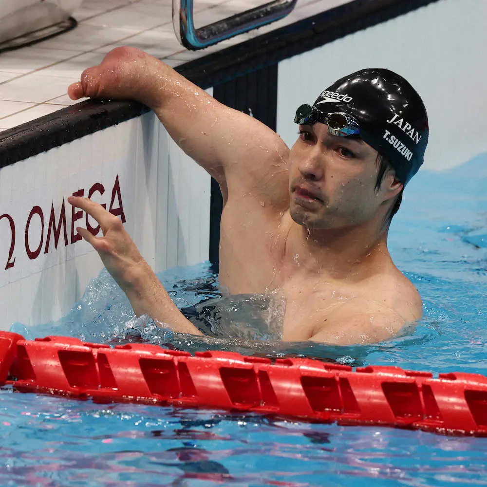 競泳　鈴木孝幸が出場全5種目メダル、50背泳ぎで銀「ベスト尽くせた」