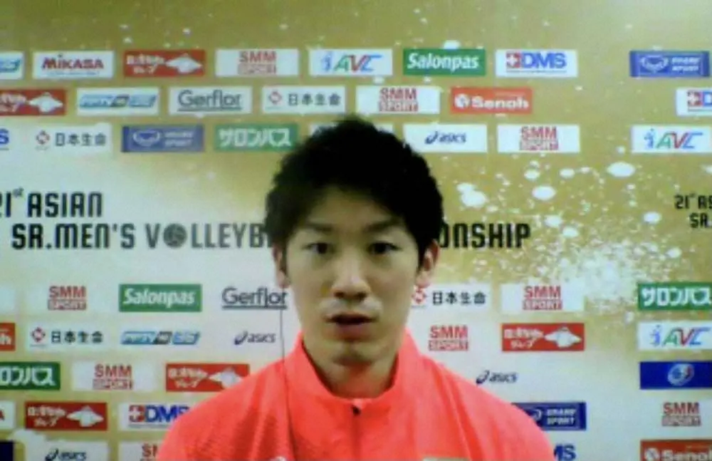 試合後のリモート取材に応じたバレーボール男子日本代表の石川祐希