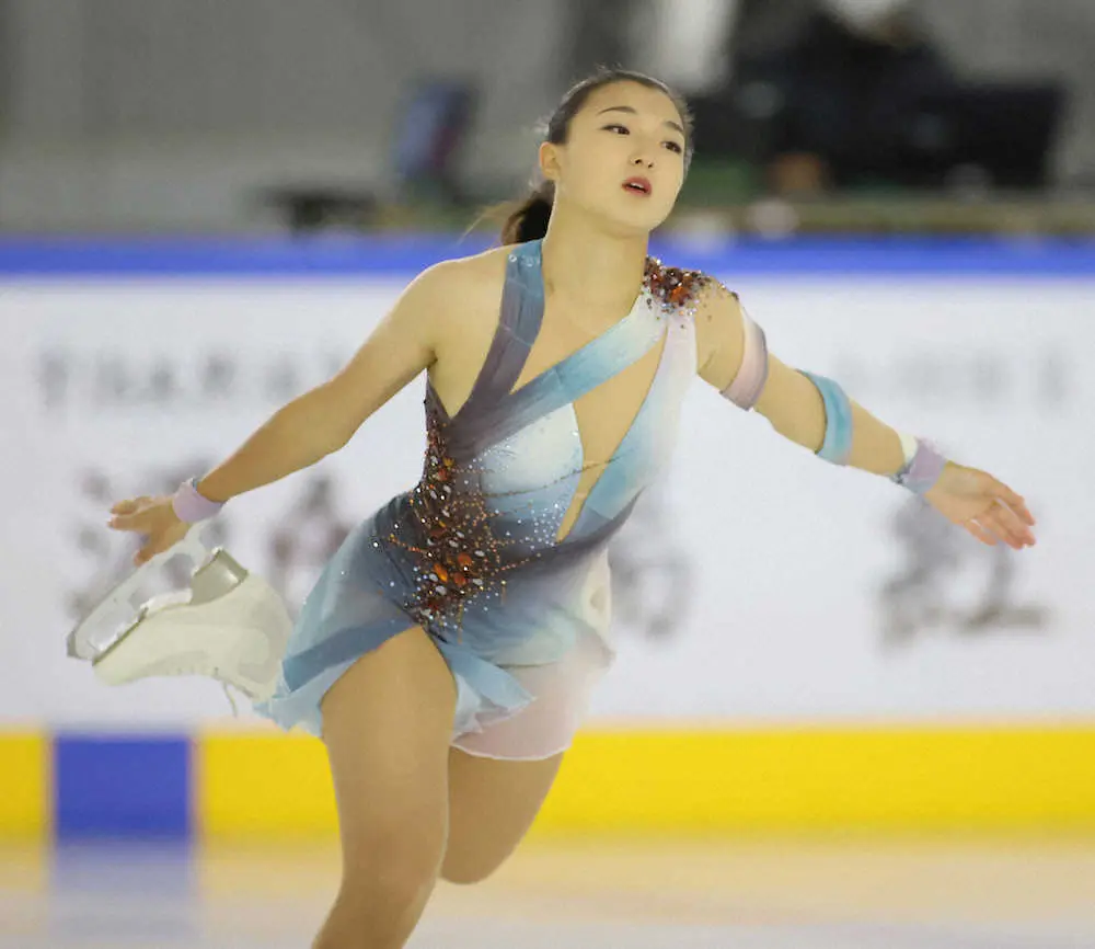 フィギュアスケート近畿選手権大会、女子SPで演技する坂本花織（代表撮影）