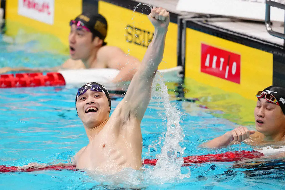 花車　男子200平泳ぎ優勝で初代表　武良、佐藤に勝った「実感が湧かない」