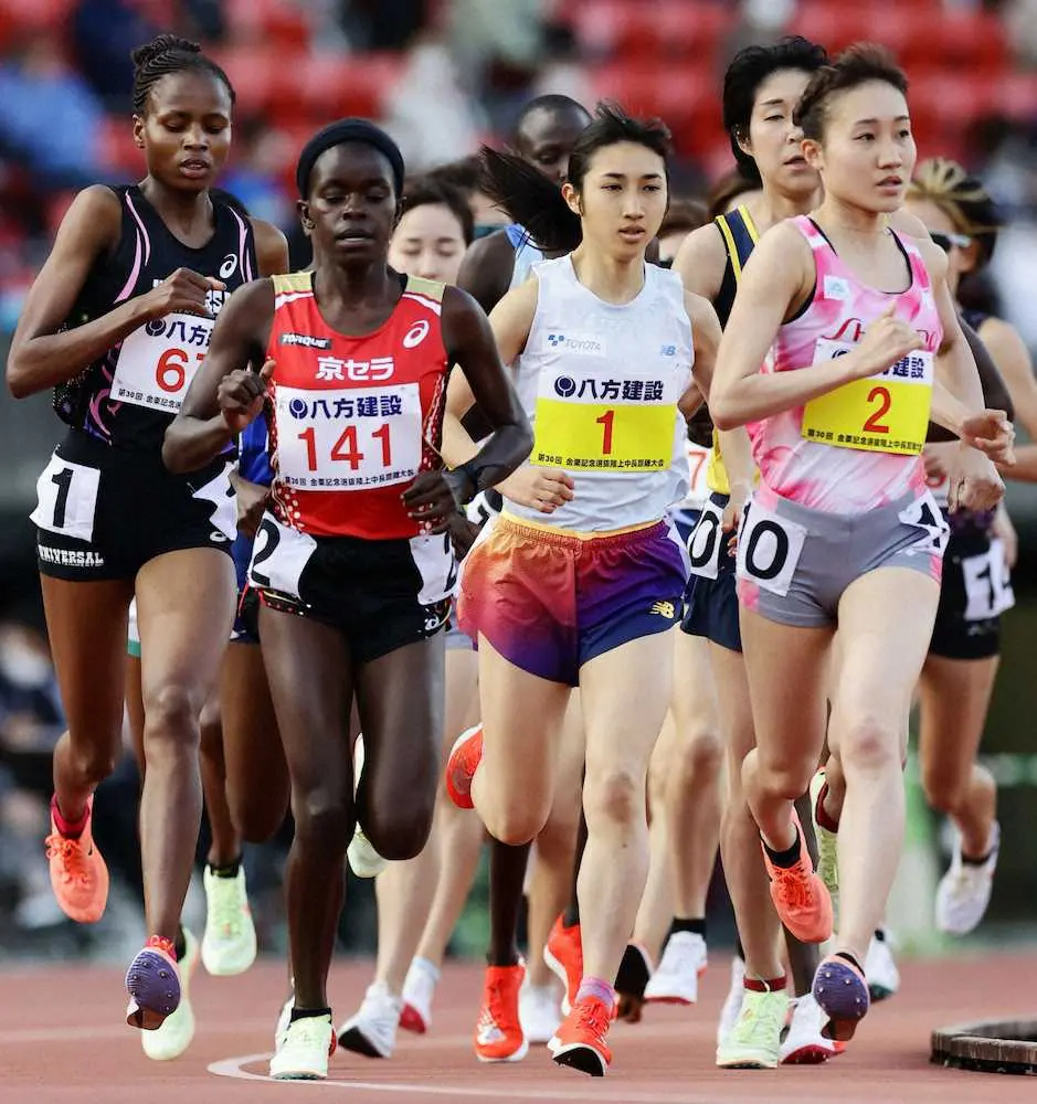 　女子5000メートル（タイムレース）　日本人トップの15分26秒53をマークし6位に入った田中希実（1）