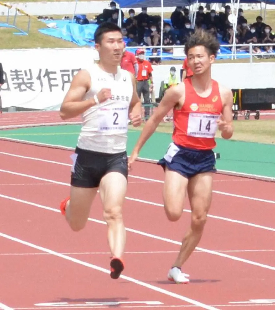 桐生祥秀が追い参10秒12で決勝へ　多田10秒29、デーデー10秒46　出雲陸上100M