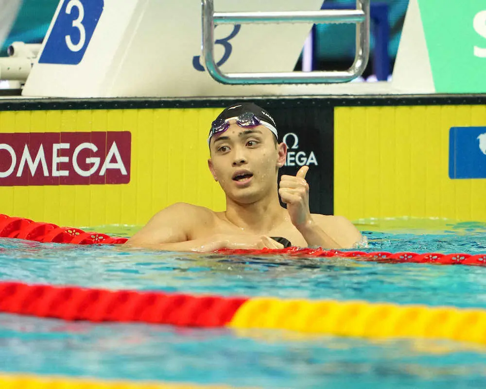 花車　男子200平泳ぎ全体3位で決勝進出「メダルをなんとしても獲りたい」
