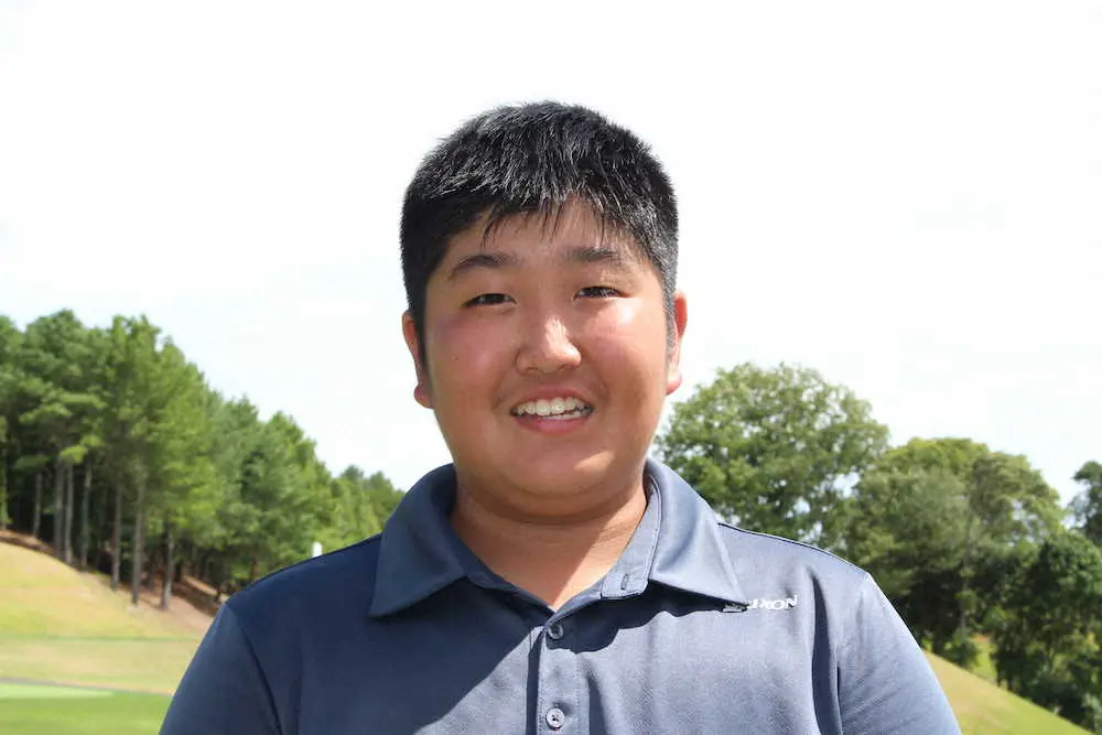 福岡県ジュニアゴルフ　4アンダー、68の好スコアで中学生男子の部優勝の吉永