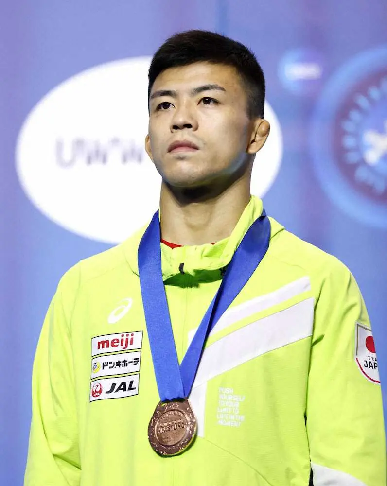男子グレコローマン60キロ級で銅メダルを獲得した文田健一郎