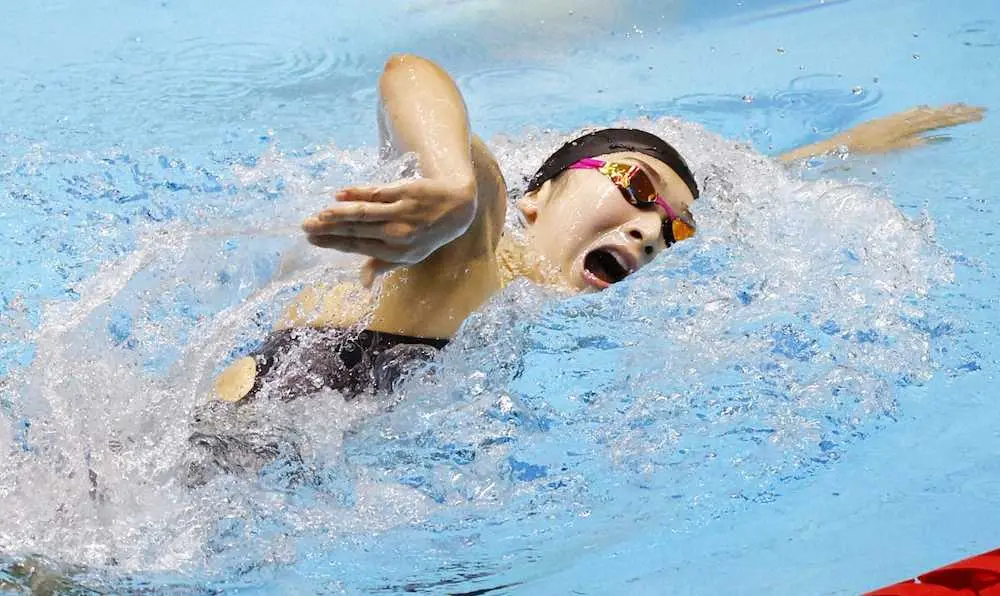 池江璃花子は2位　前半7番手から猛追も及ばず　栃木国体競泳成年女子100メートル自由形決勝