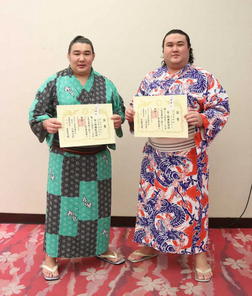 十両の金峰山、欧勝馬ら385～387期生が相撲教習所を卒業