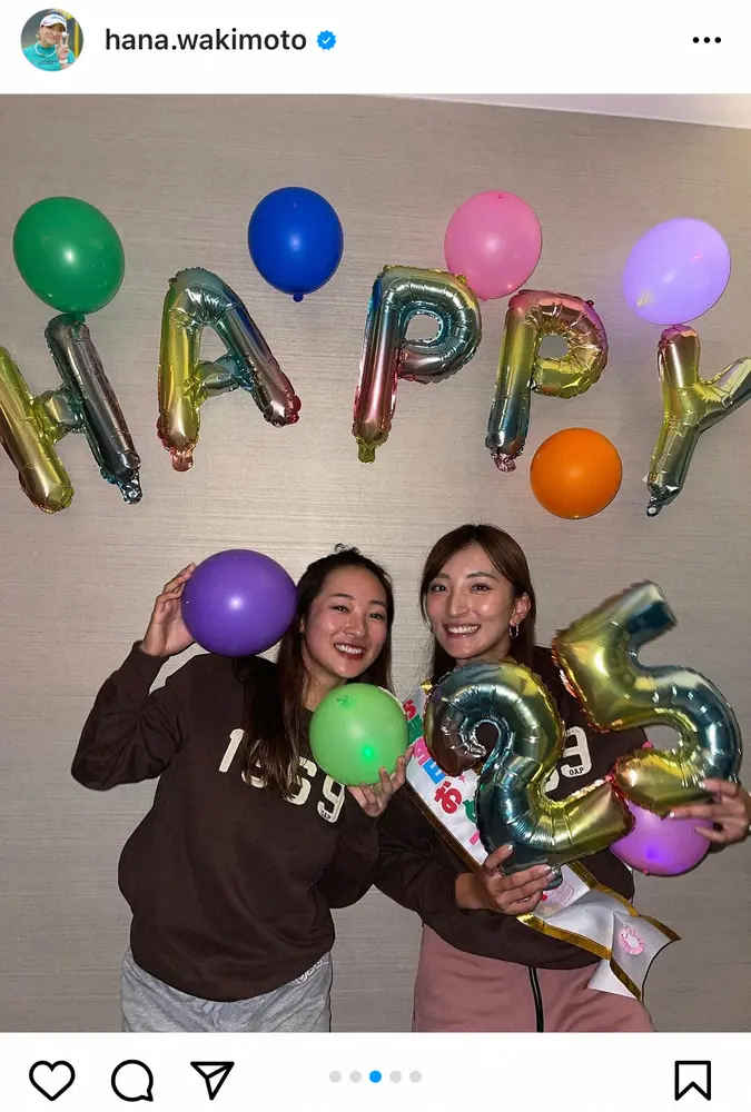 女子ゴルフ・脇元華　25歳誕生日を報告！松田鈴英からのサプライズに歓喜「本当に嬉しかった」