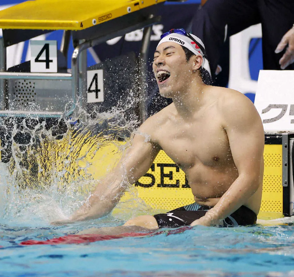 本多灯が200メートルバタフライで世界新記録「めちゃくちゃ驚いている」　競泳日本短水路選手権