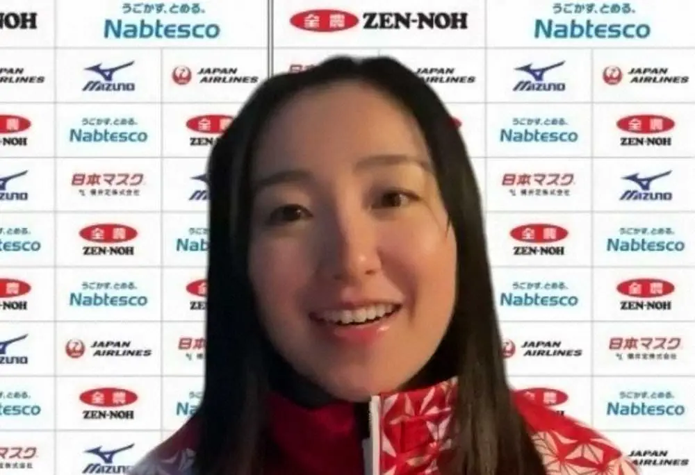 パンコンチネンタル選手権に向けてオンライン会見で意気込みを語るカーリング女子日本代表ロコ・ソラーレの藤沢五月