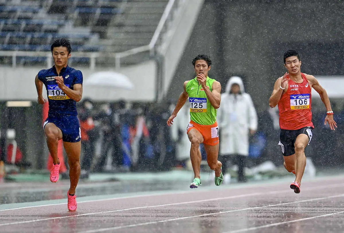 【画像・写真】【陸上】柳田大輝が10秒25で優勝「勝ち切れて良かった」先輩・桐生も抑えた