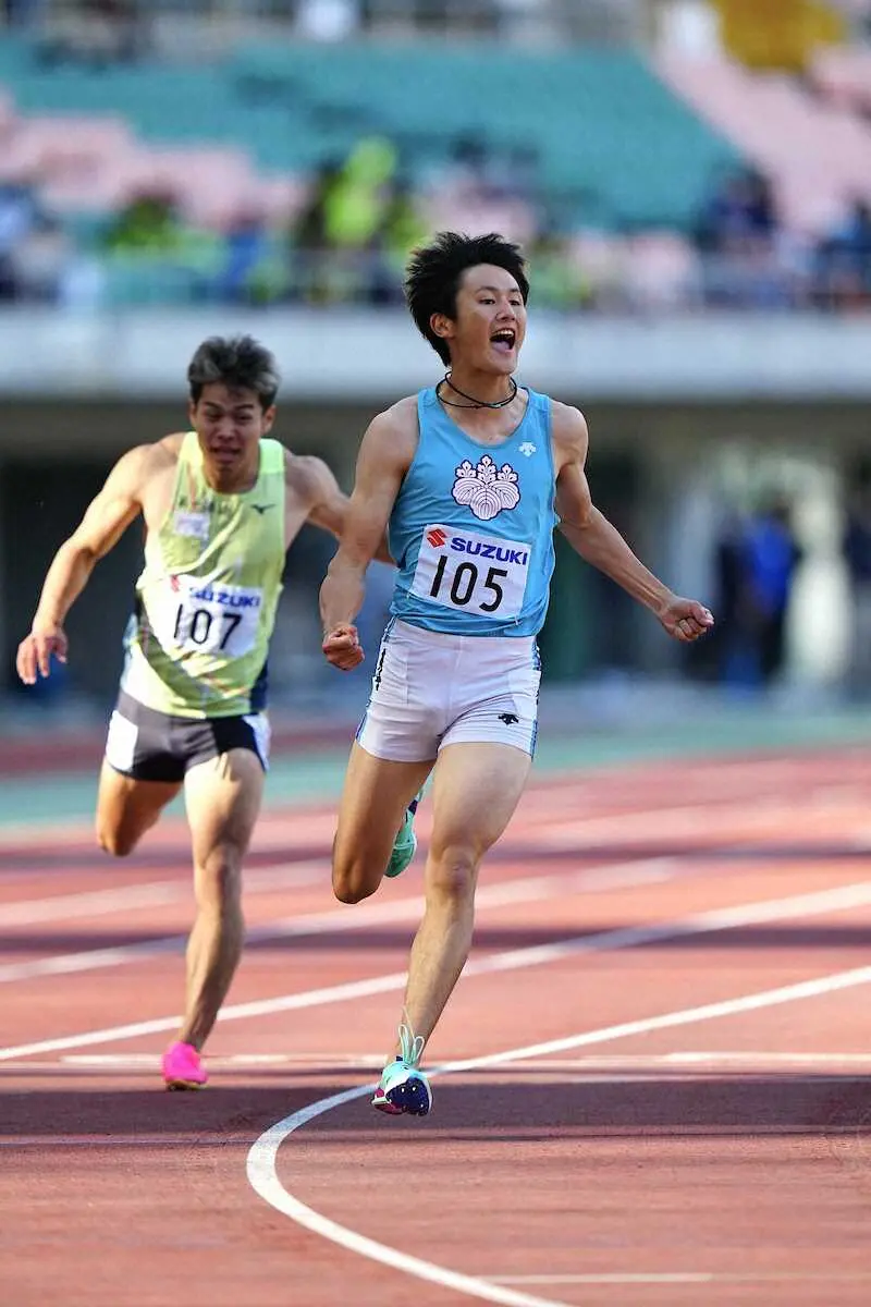 20歳伏兵・鵜沢飛羽が男子200メートルV　追い風参考ながら世界選手権参加標準記録突破