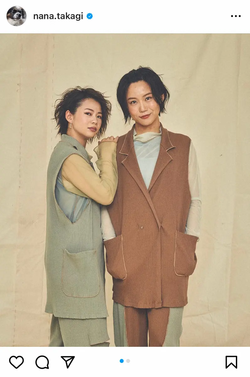高木菜那さん カッコかわいい姉妹ショット公開　「姉妹ファッション対決」「二人とも素敵なレディ」の声