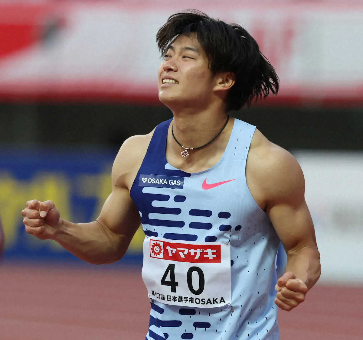 坂井隆一郎が100mで涙の初V　左足痛乗り越え「出られるか分からなかった…優勝できて本当にうれしい」