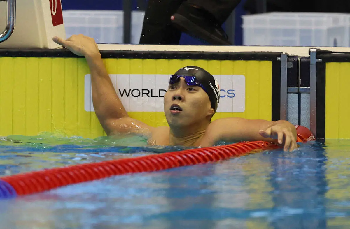 男子200メートル平泳ぎ決勝で6位に終わった渡辺（撮影・平嶋　理子）