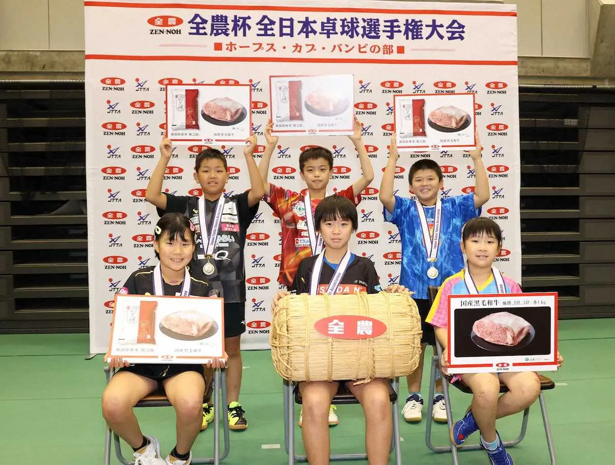 全農杯2023年全日本卓球選手権大会（ホープス・カブ・バンビの部）　松島美空が3連覇