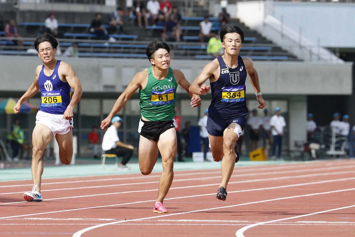 柳田大輝　400mリレー＆100mの2冠締め！　日本学生対校選手権