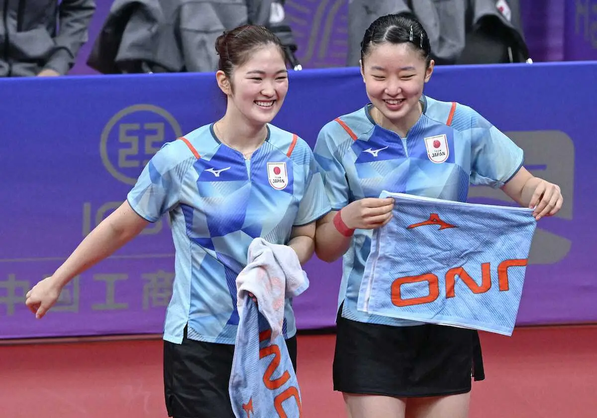 【アジア大会】卓球女子ダブルス・張本美、木原組が大金星　格上の中国ペア撃破でメダル確定