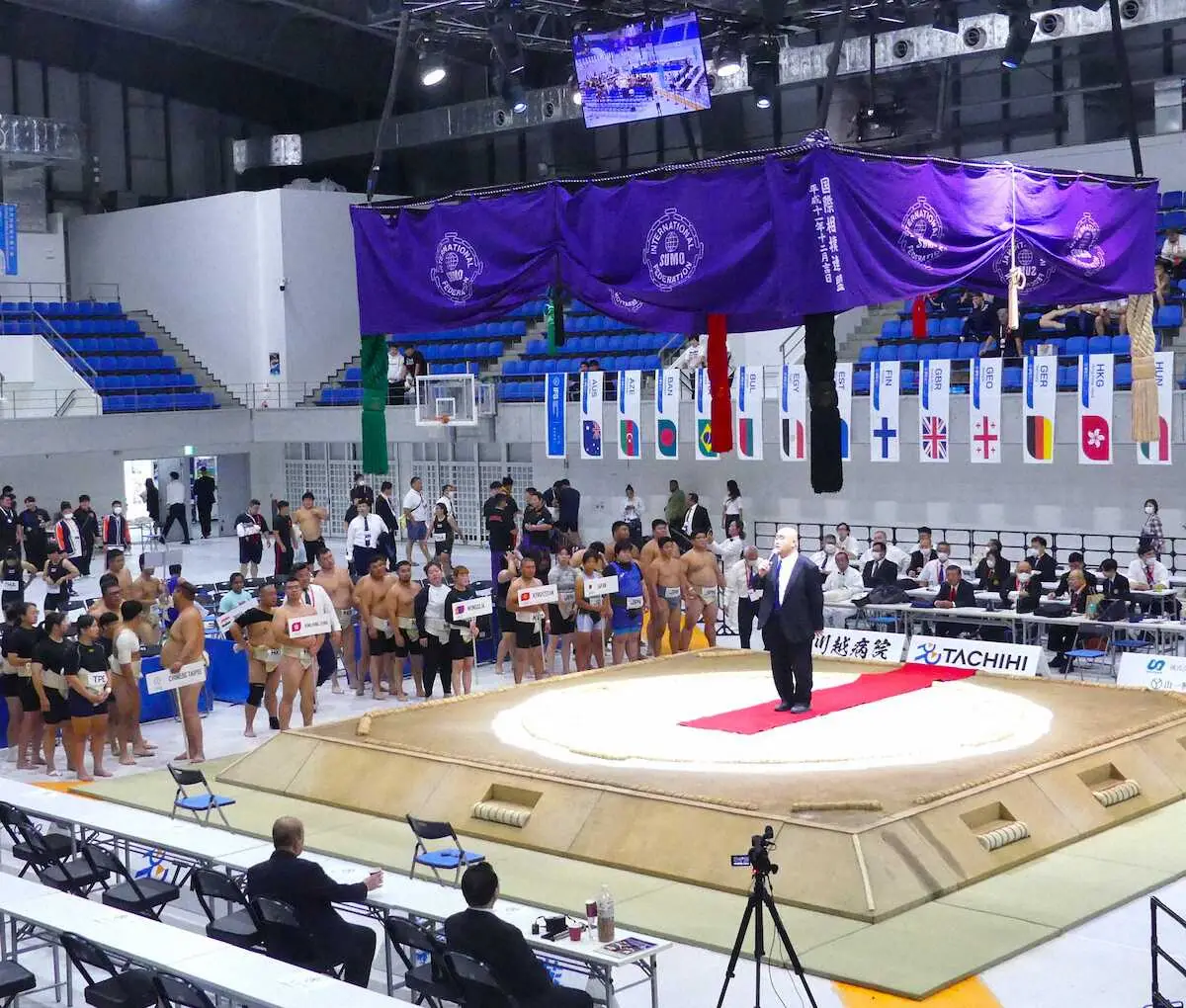 「2023世界相撲選手権大会」アジア選手権の開会式（撮影・前川　晋作）