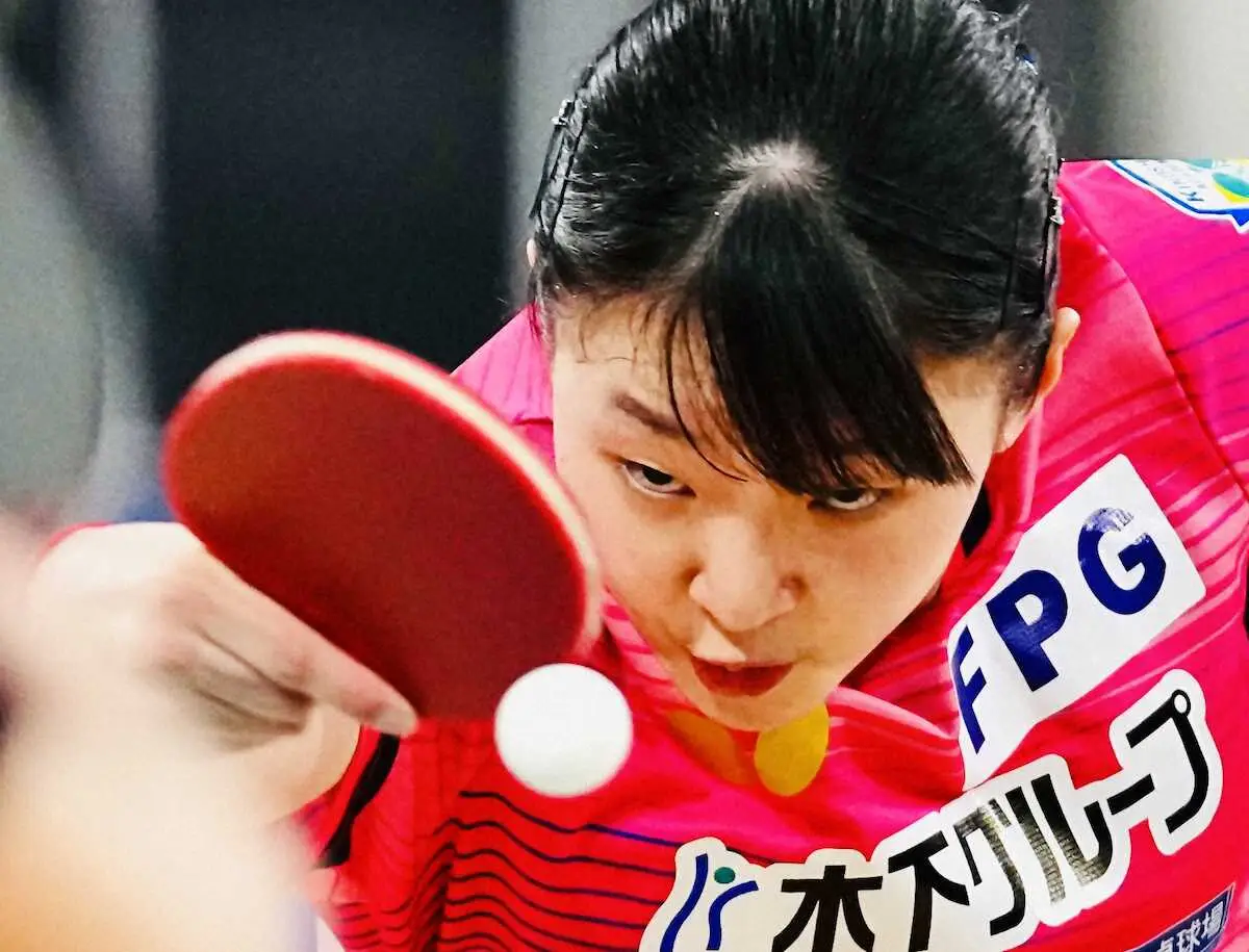 ＜2024年全日本卓球選手権＞ジュニア女子決勝で快勝した張本美和（撮影・会津　智海）