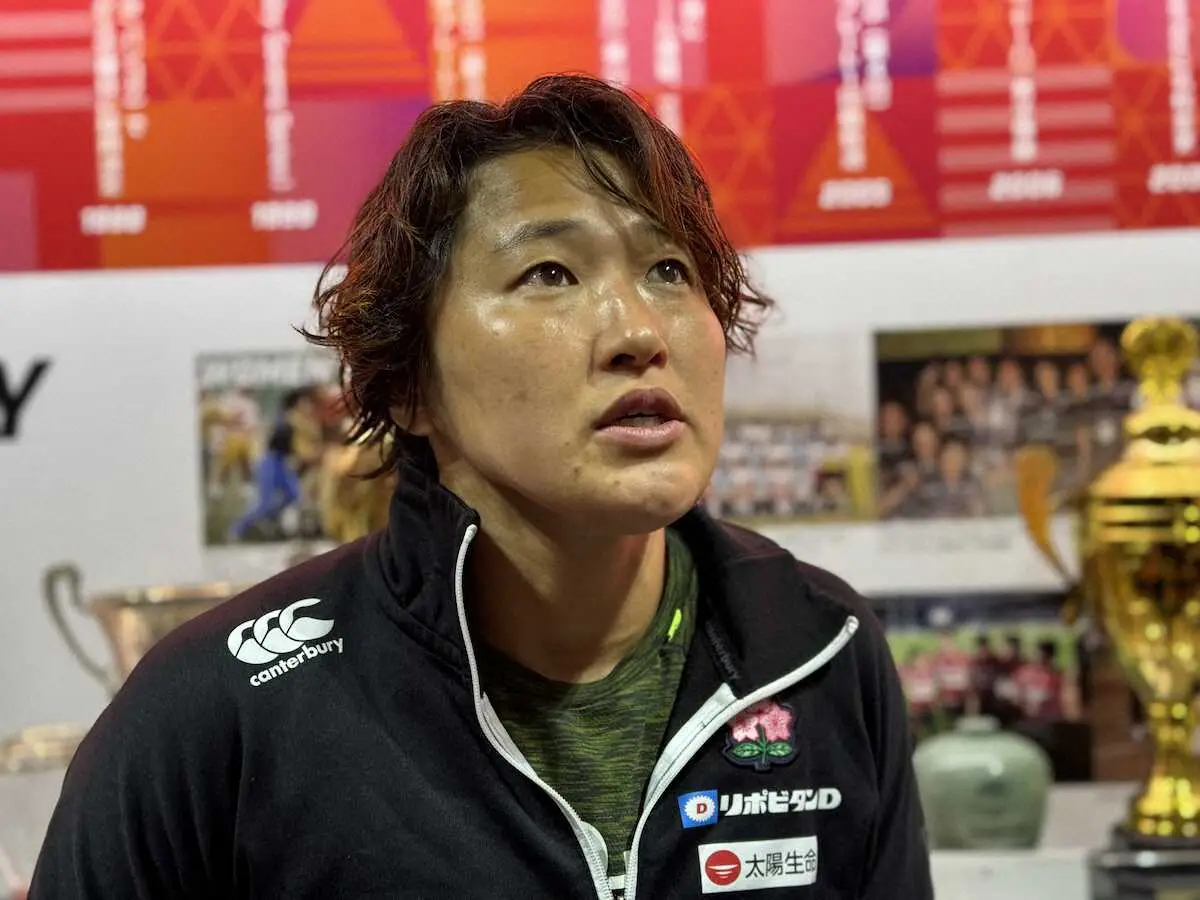 7人制ラグビー女子日本代表の合宿に参加し、パリ五輪への思いを語った中村知春