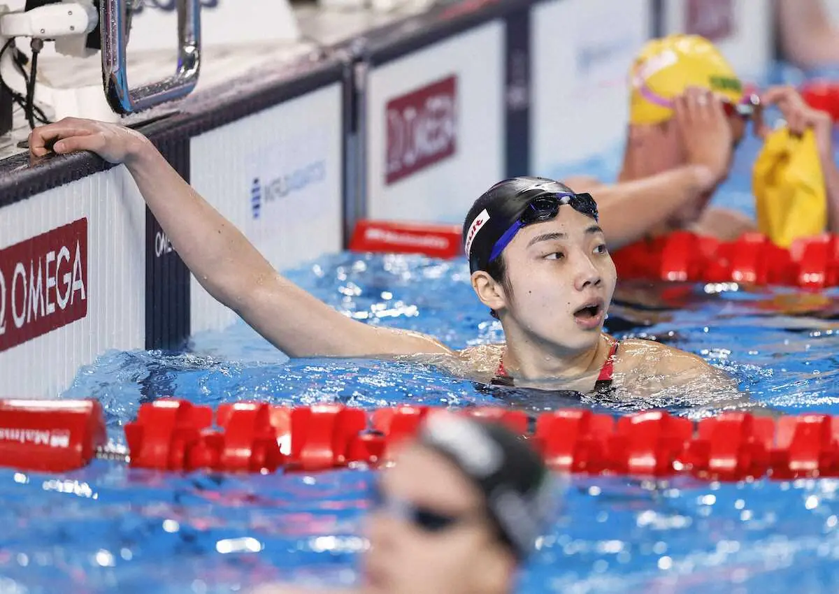 【世界水泳】女子100メートルバタフライ　飯塚7位で準決勝へ