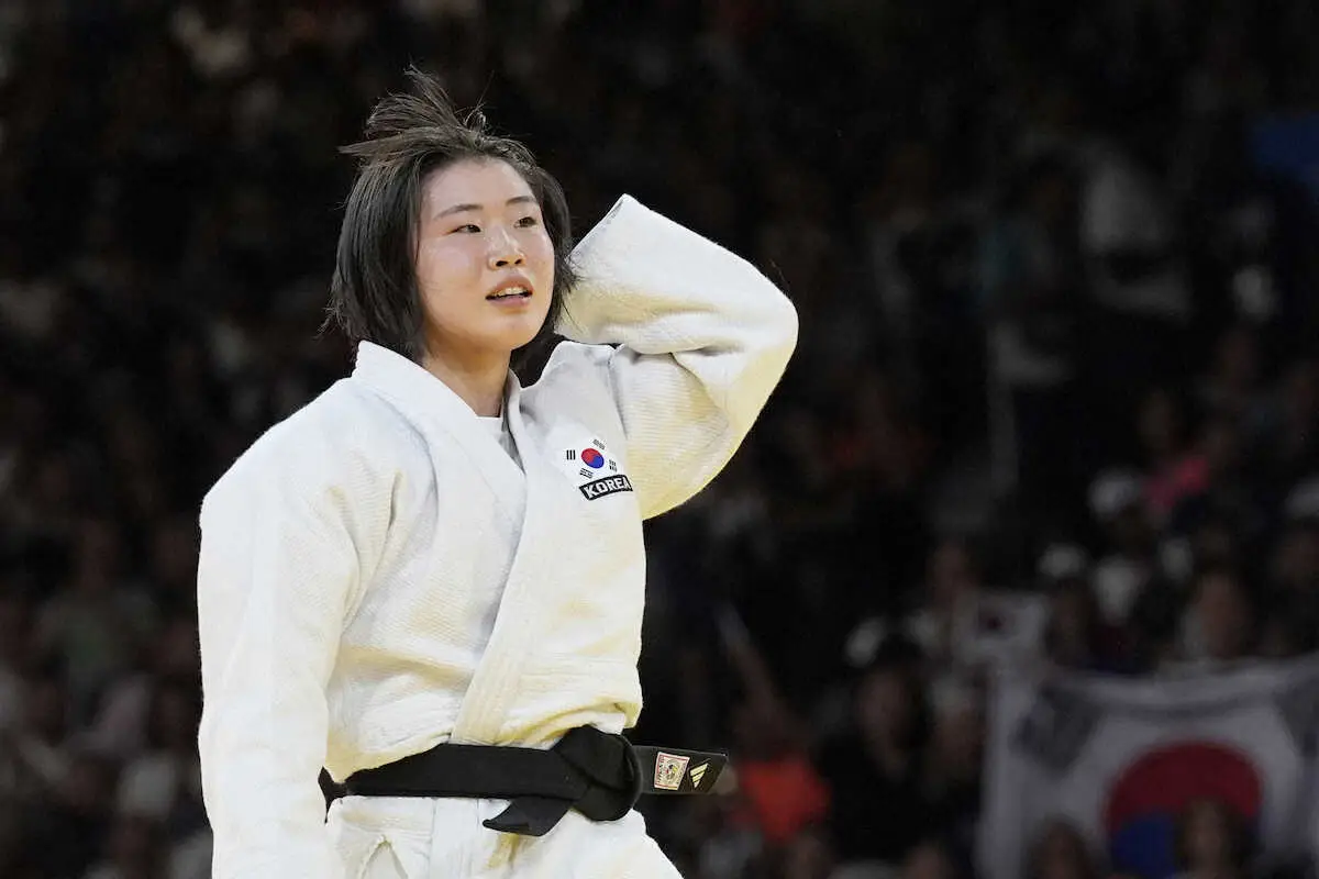 柔道女子57キロ級で決勝に進出した韓国のホ・ミミ（AP）