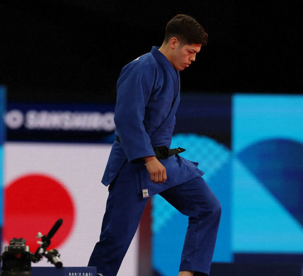 ＜パリ五輪　柔道＞男子90キロ級、決勝に進む村尾三四郎（撮影・平嶋　理子）