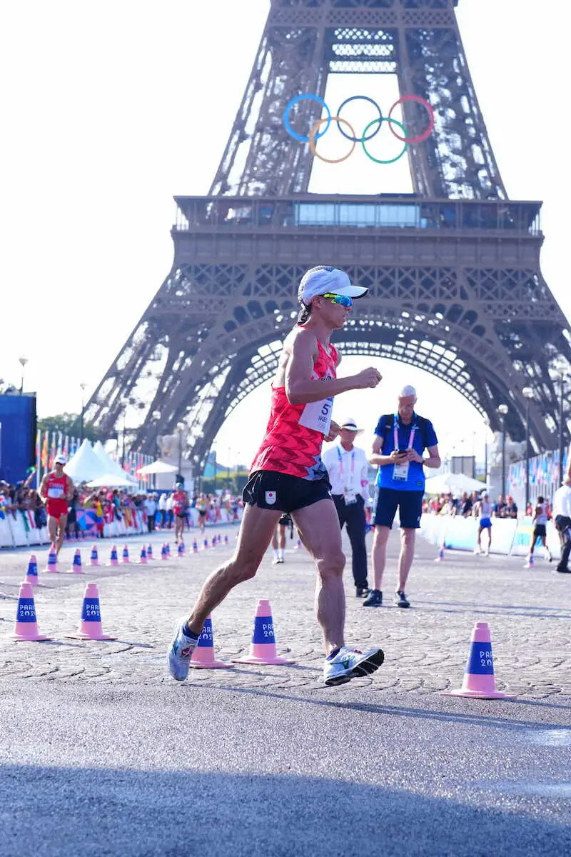 ＜パリ五輪　競歩男子20km＞レースに臨む池田（撮影・小海途　良幹）