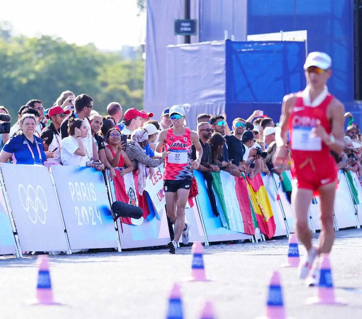 ＜パリ五輪　競歩男子20km＞ゴールする池田（撮影・小海途　良幹）