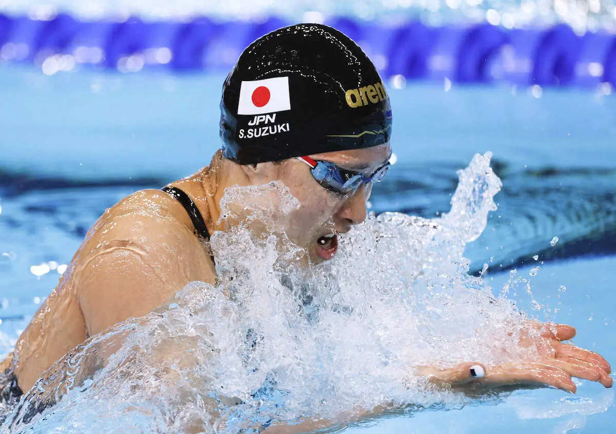 女子200メートル平泳ぎ決勝　力泳する鈴木聡美
